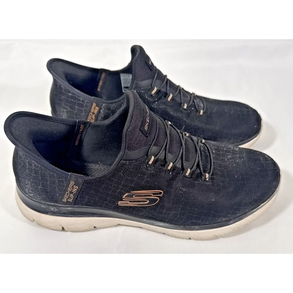 Skechers Slip-ins Ultra Flex 3.0 Womens 9.5 Black Rose Gold Sneakers 150128W